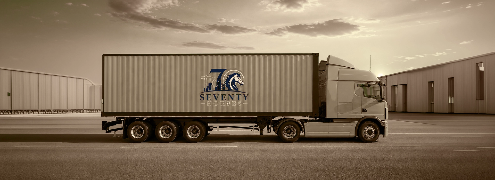 Transport fleet on a Saudi Arabian desert highway